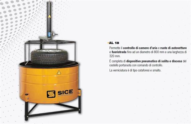 VASCA PROVA PNEUMATICI E CAMERE NUOVA AL 18 SICE